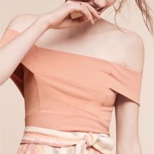 Deletta Off-Shoulder Blouse in Blush Pink - Anthropologie - size small